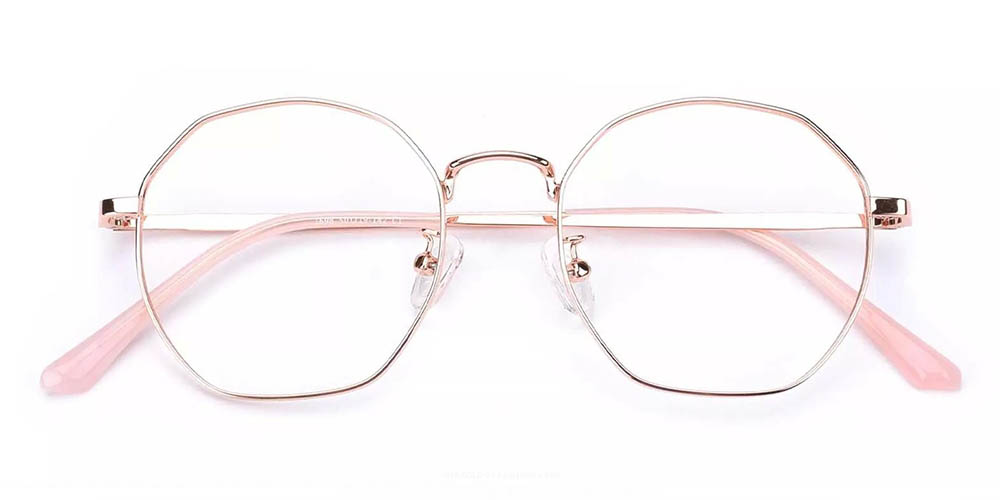 Downey Gold Prescription Glasses Front