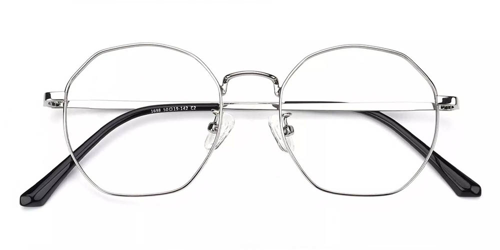 Downey Silver Prescription Glasses Front