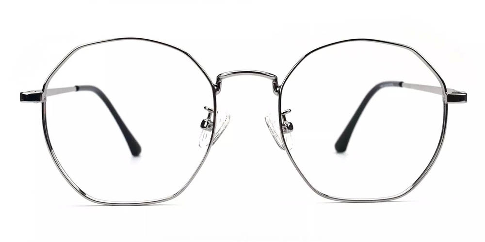 Downey Silver Prescription Glasses Face