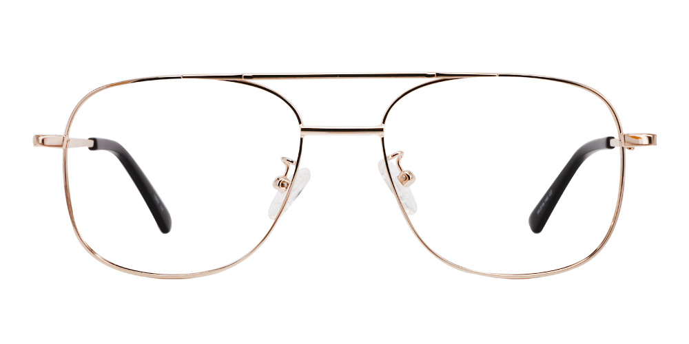 Cortland Gold Prescription Glasses Face