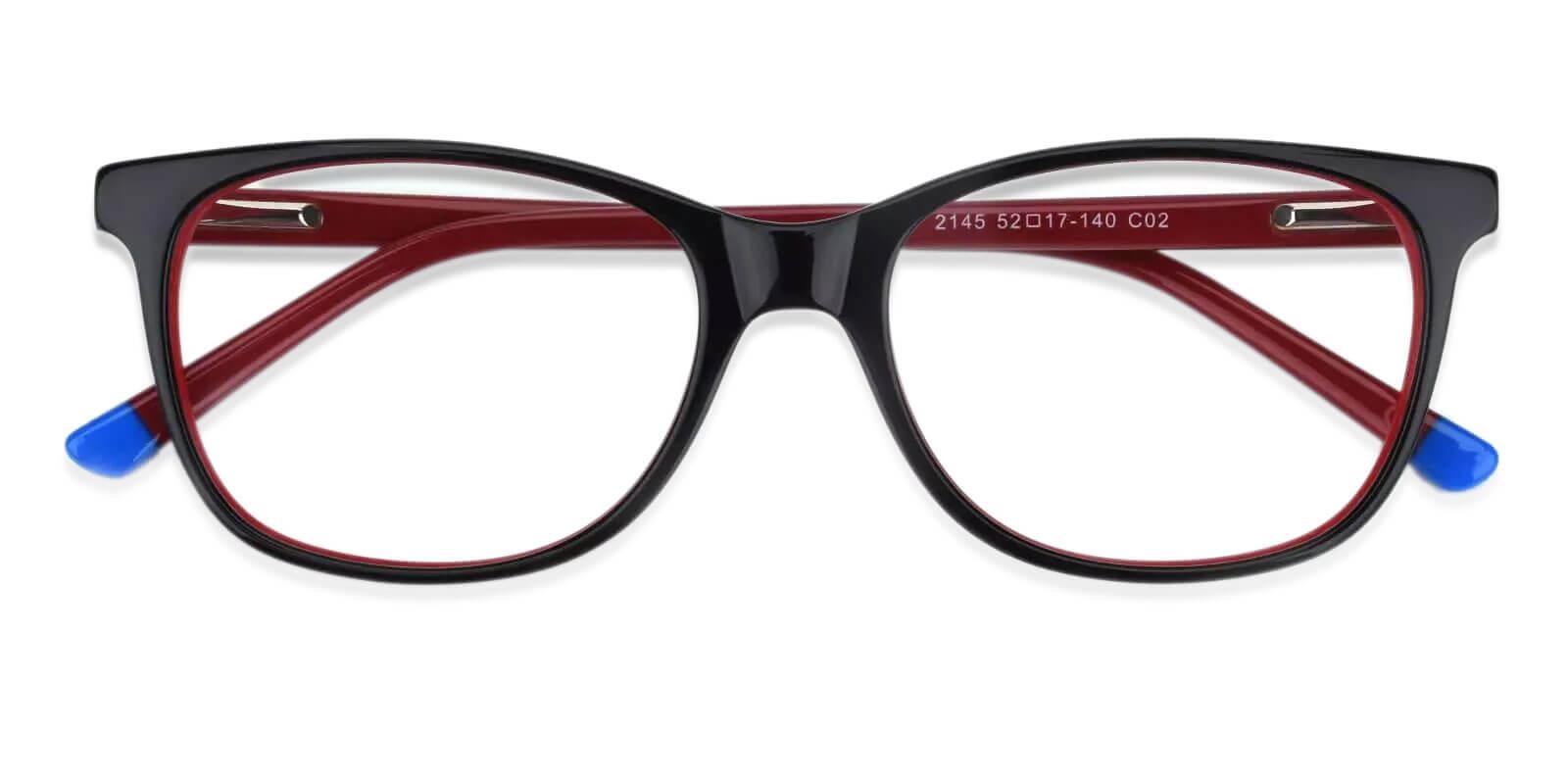 Lathrop Black & Red Prescription Glasses Front