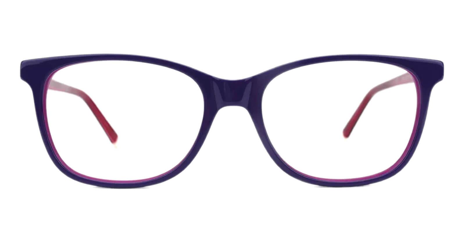 Lathrop Purple & Red Prescription Glasses Face