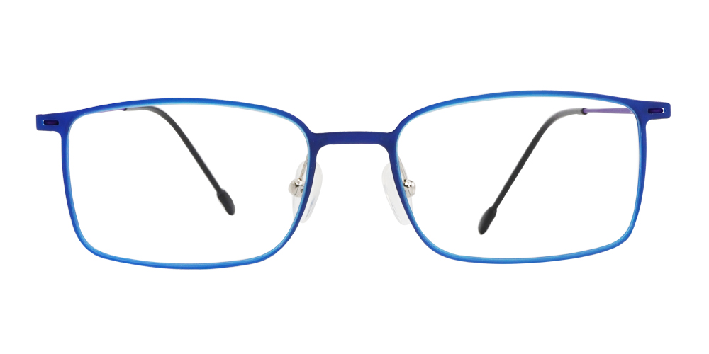 Kevin Blue Prescription Glasses Face