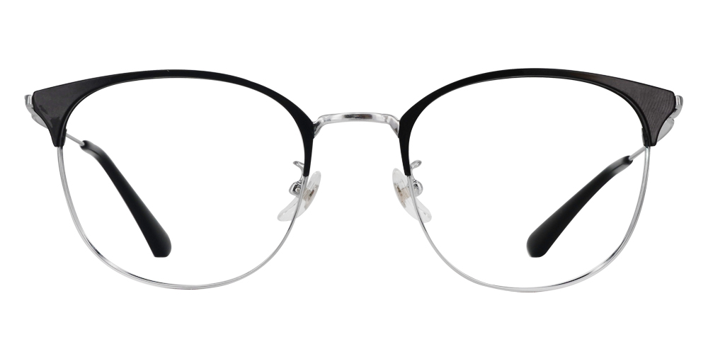 Frisco Silver Prescription Glasses Face