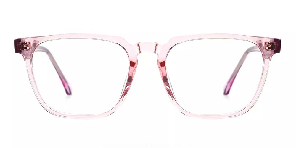 San Mateo Pink Prescription Glasses Face