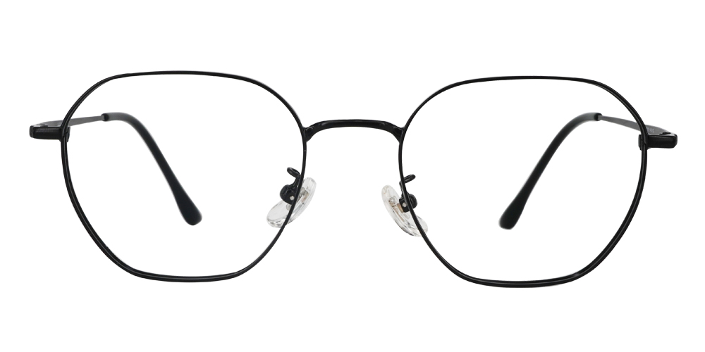 Clarita Black Titanium Glasses Face