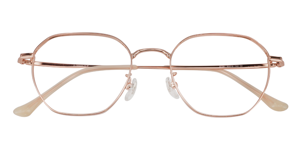 Clarita Gold Titanium Glasses Front