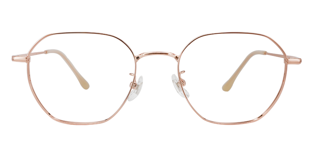 Clarita Gold Titanium Glasses Face
