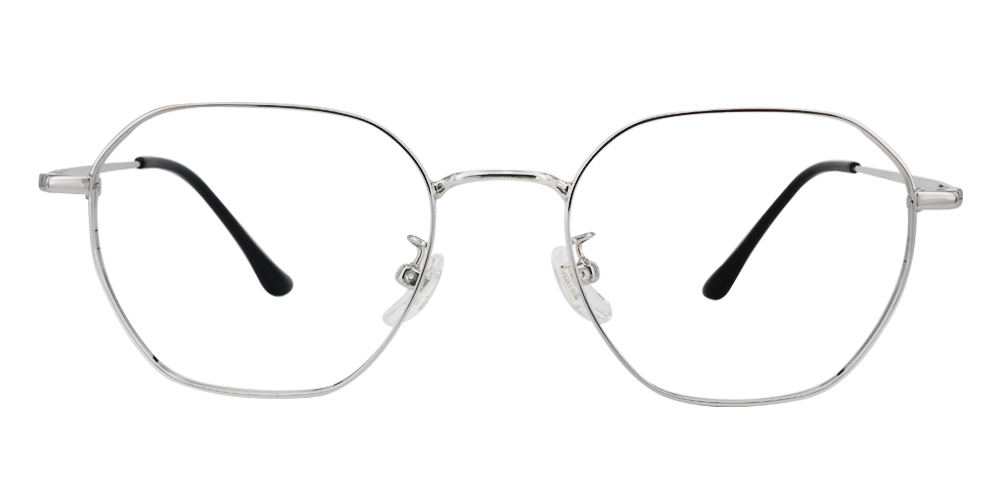 Clarita Silver Titanium Glasses Face