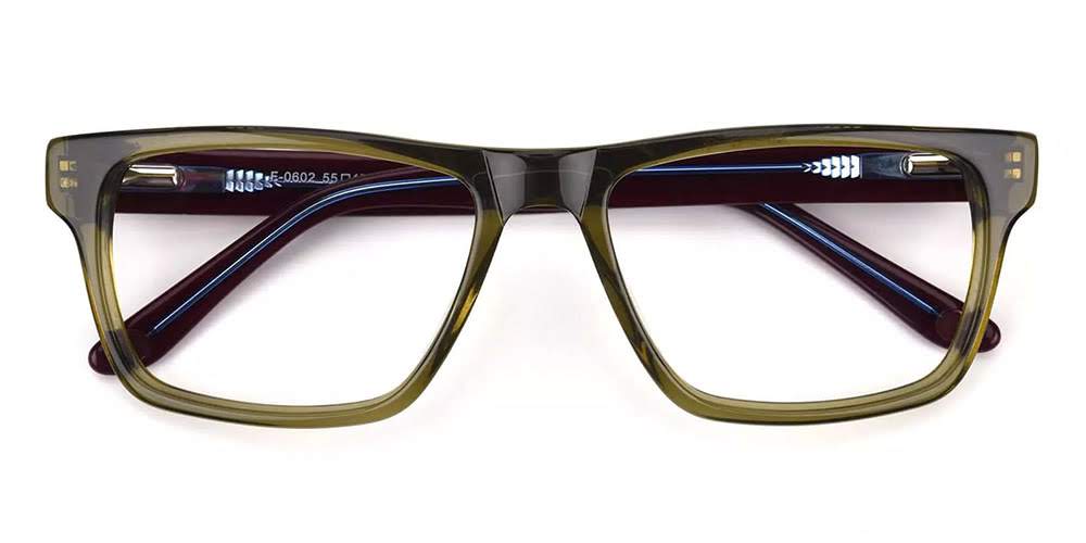 Hillsboro Green Prescription Glasses Front