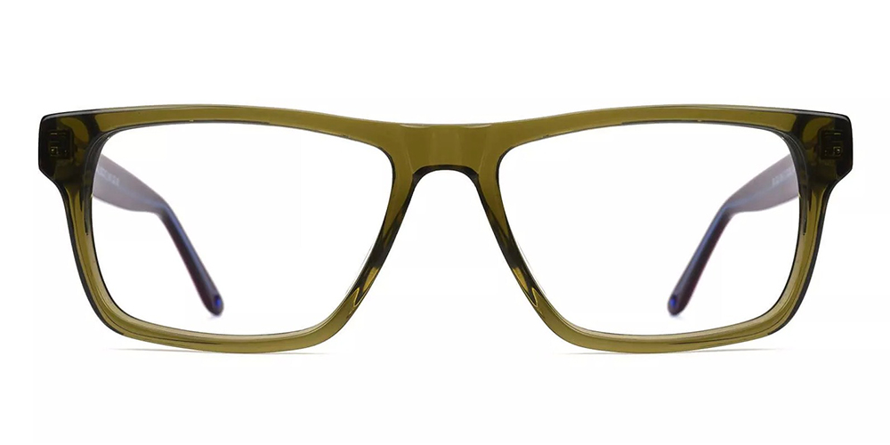 Hillsboro Green Prescription Glasses Face