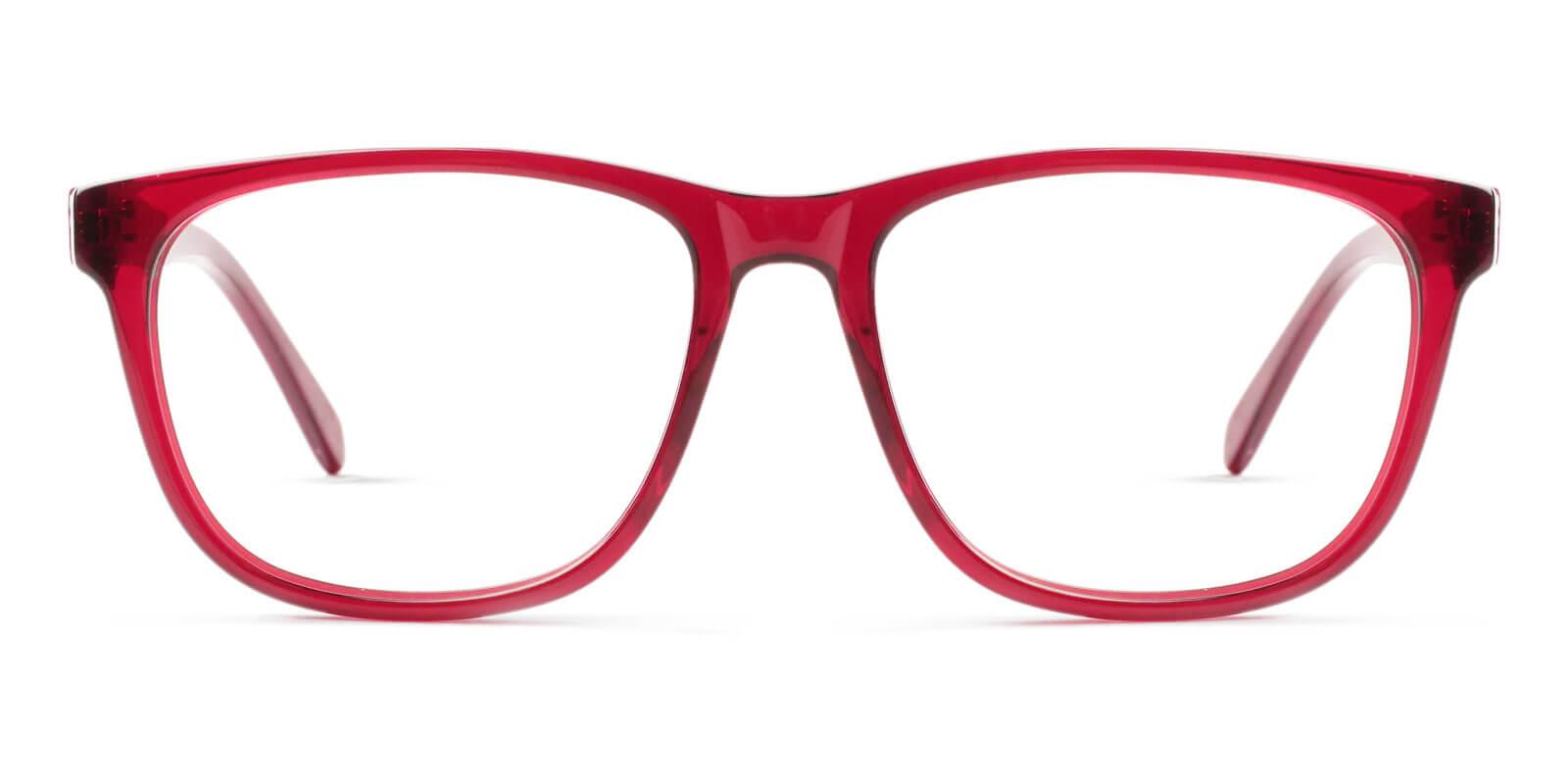 Nora Red Prescription Glasses Face