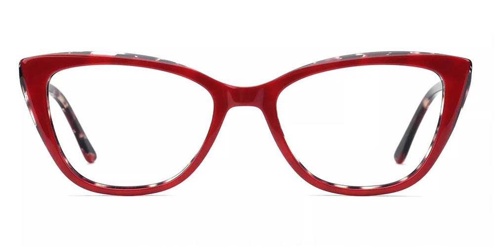 Cambridge Red Prescription Glasses Face