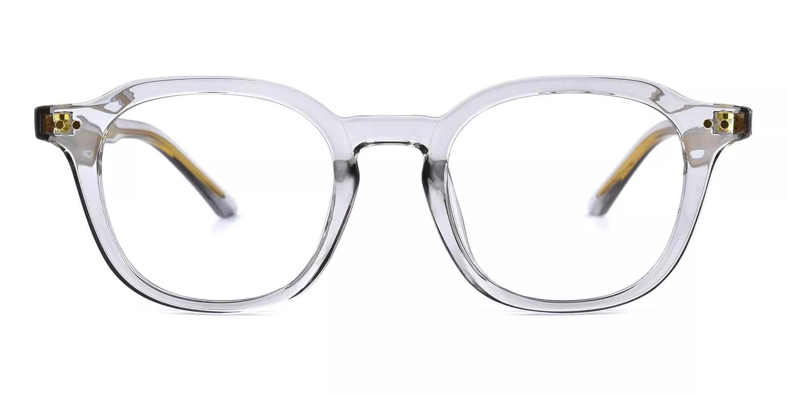 Edison Gray & Clear Prescription Glasses Face