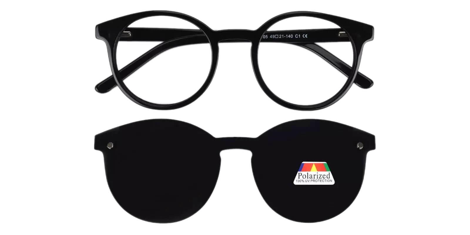 Newhall Black Clip On Sunglasses Front