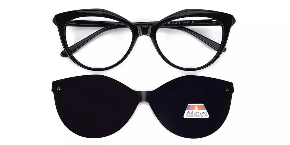 Provo Black Clip On Sunglasses Front