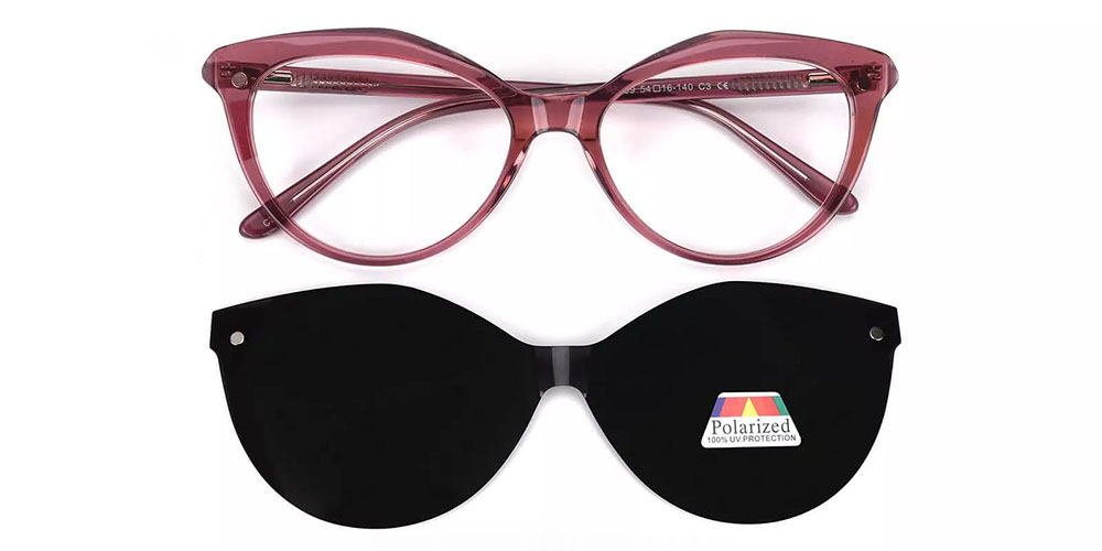 Provo Red Clip On Sunglasses Front