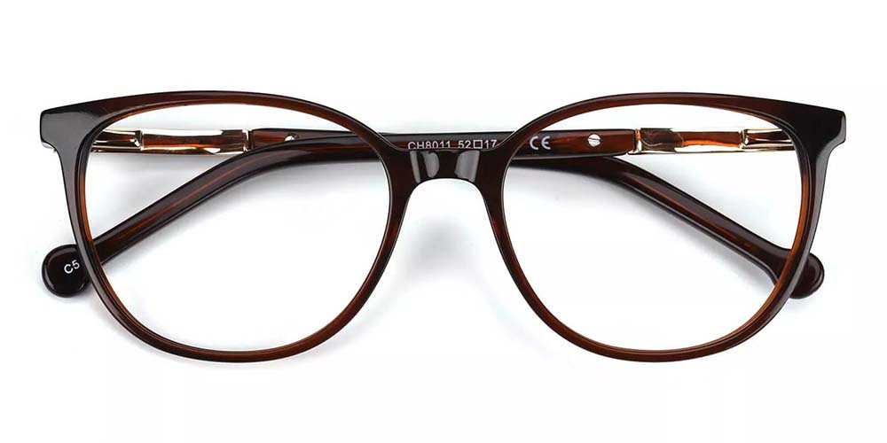 Pueblo Brown Prescription Glasses Front