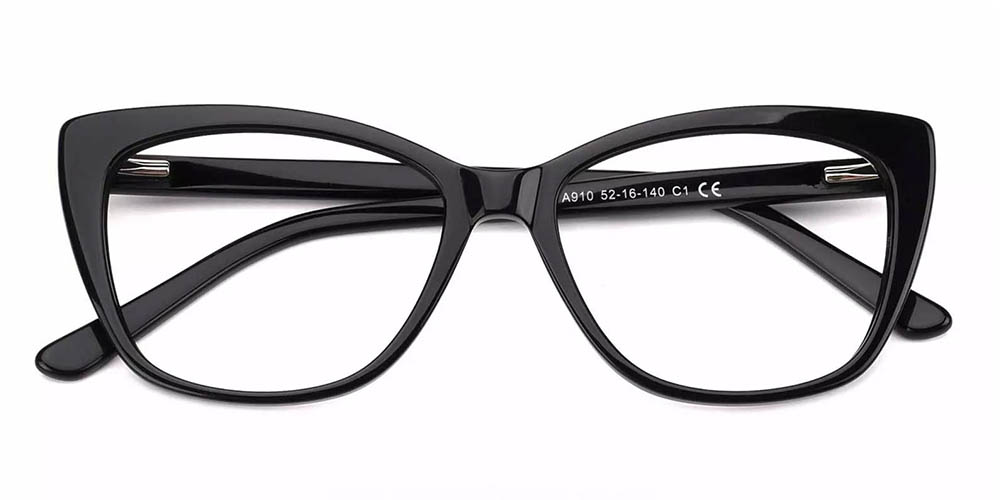 Everett Black Prescription Glasses Front