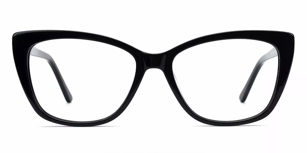 Everett Black Prescription Glasses Face