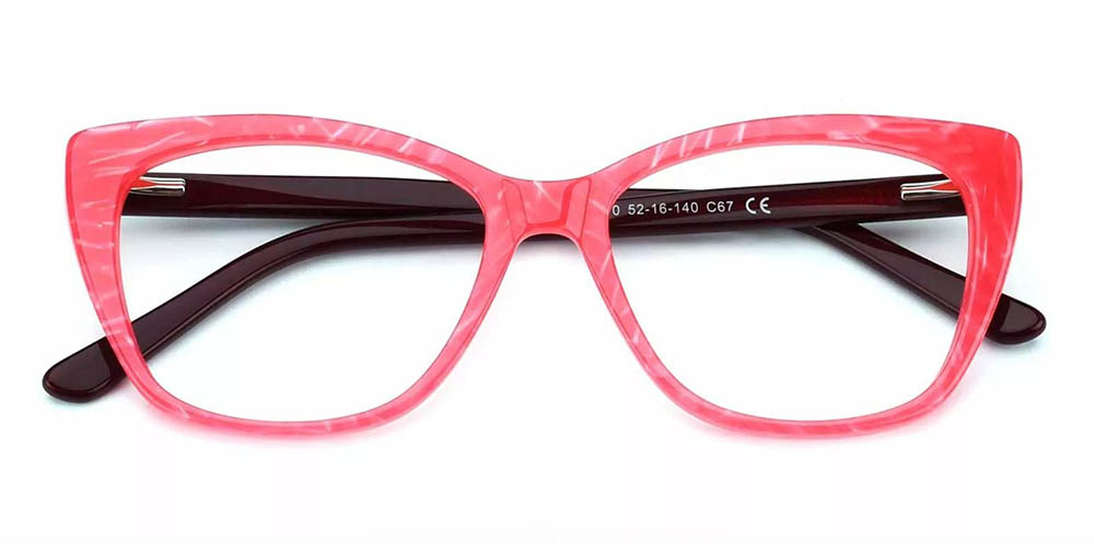Everett Red Prescription Glasses Front