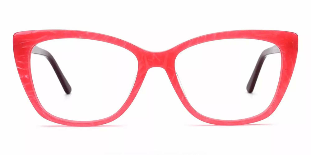 Everett Red Prescription Glasses Face