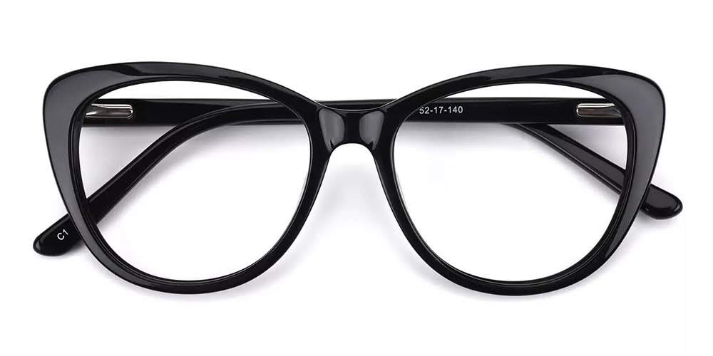 Marina Black Prescription Glasses Front