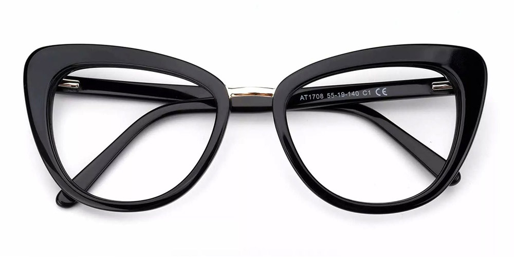 Abilene Black Prescription Glasses Front