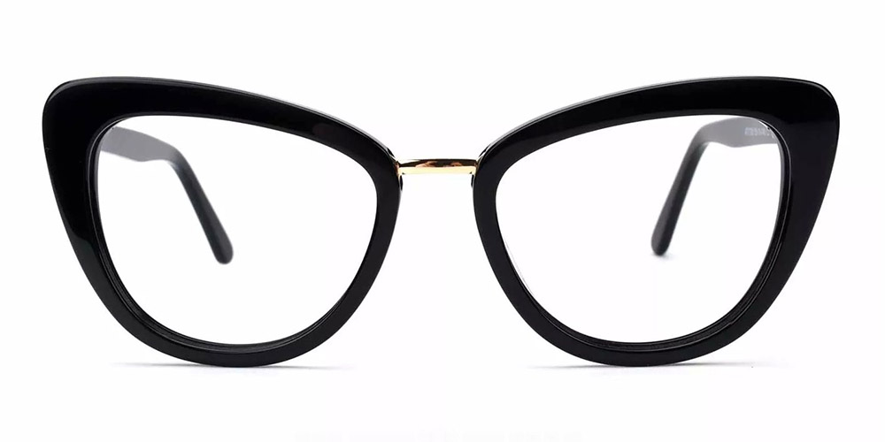 Abilene Black Prescription Glasses Face