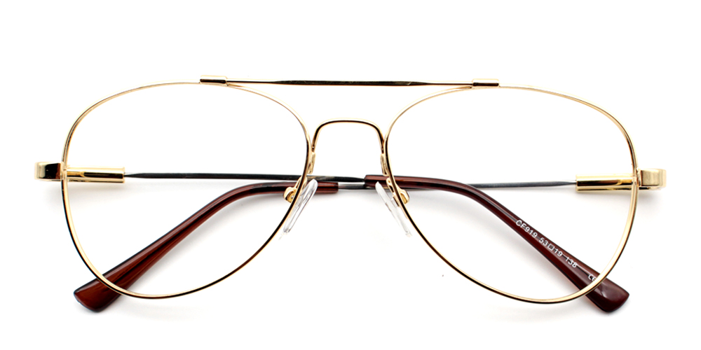 Ismael Gold Prescription Glasses Front