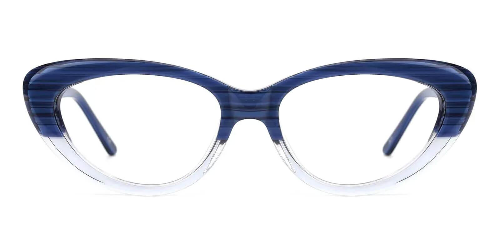 Upland Clear & Blue Prescription Glasses Face