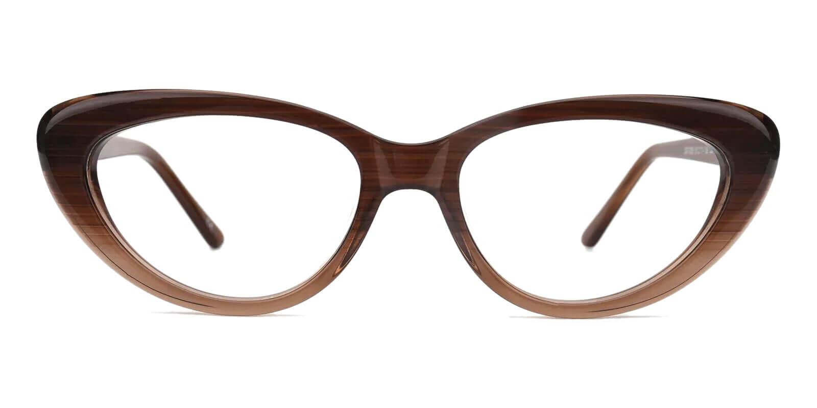 Upland Brown Prescription Glasses Face