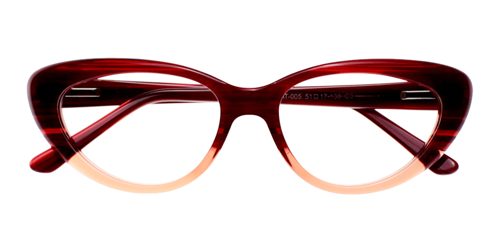 Upland Red Prescription Glasses Front