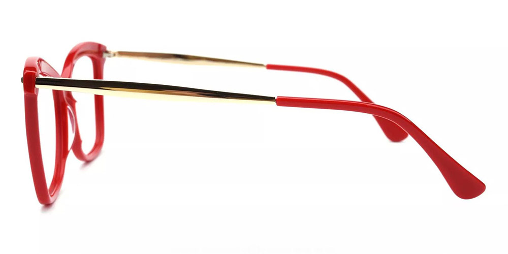 Visalia Red Prescription Glasses Leg