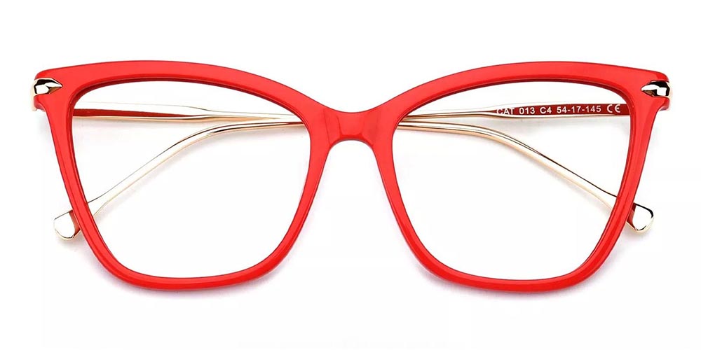 Hampton Red Prescription Glasses Front