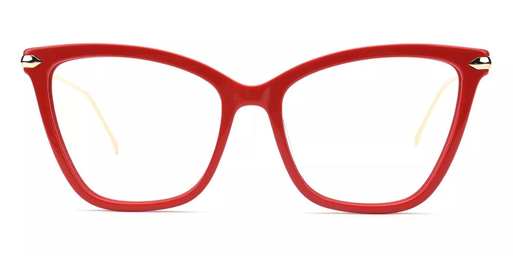 Hampton Red Prescription Glasses Face