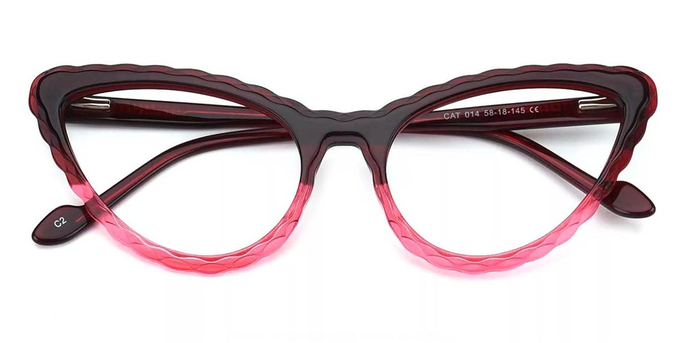 Warren Red Prescription Glasses Front
