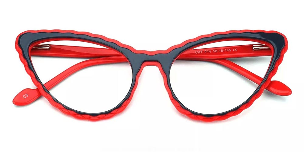 Warren Black & Red Prescription Glasses Front