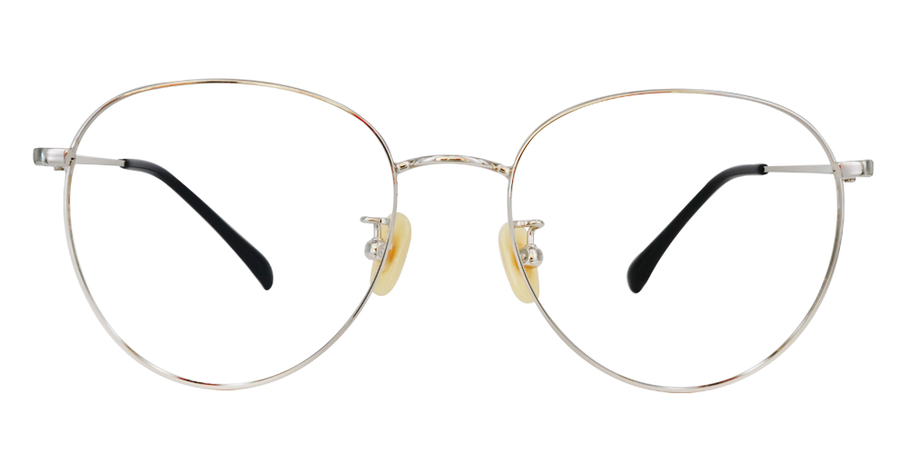 Aurora Silver Titanium Glasses Face