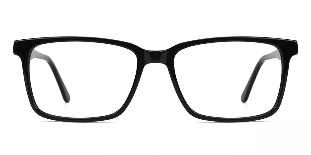 Quincy Black Prescription Glasses Face