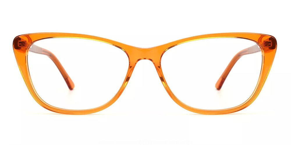 Tyler Orange Prescription Glasses Face