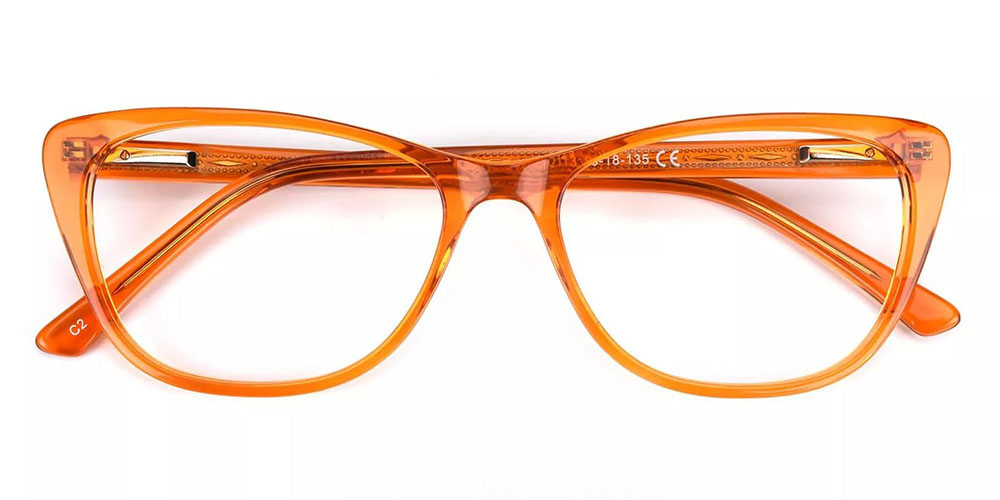 Tyler Orange Prescription Glasses Front