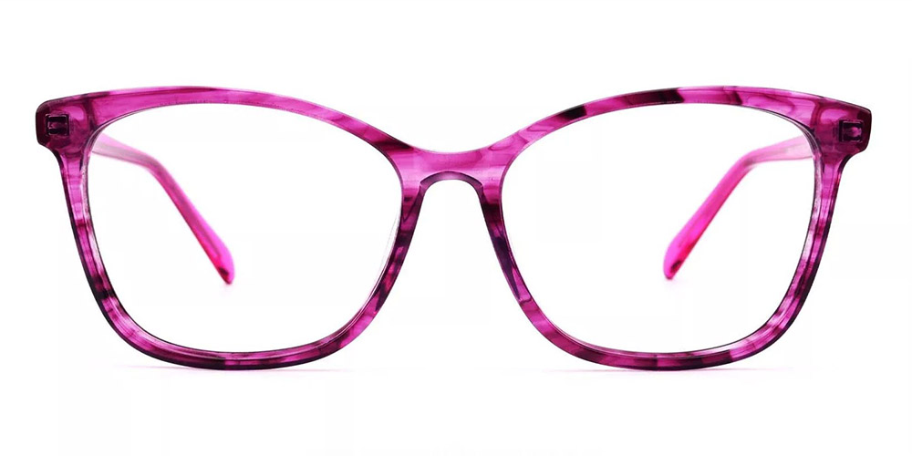 Benicia Red Prescription Glasses Face