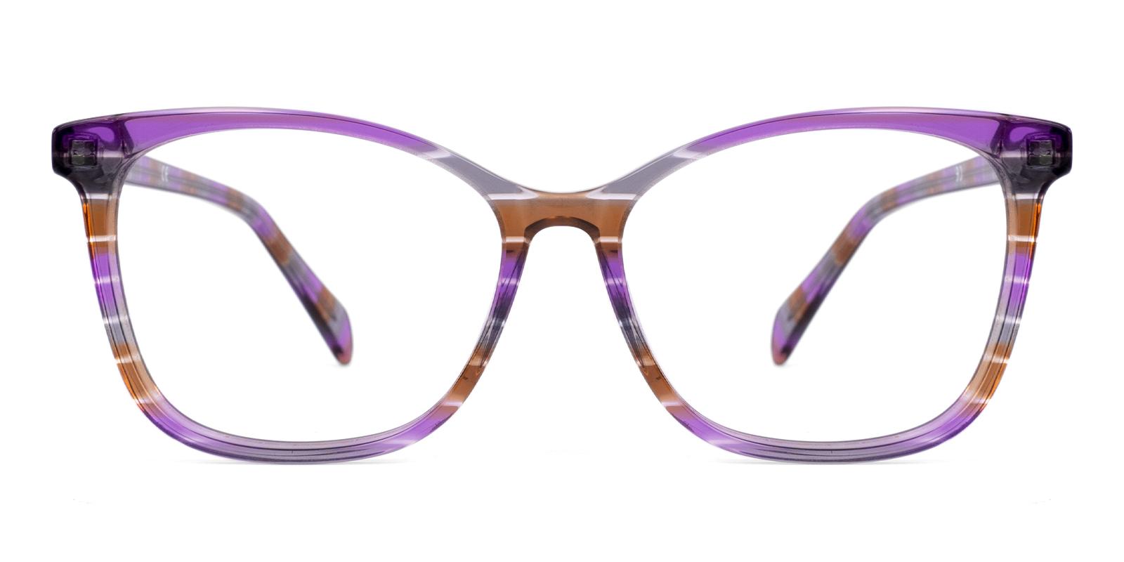 Benicia Purple Prescription Glasses Face