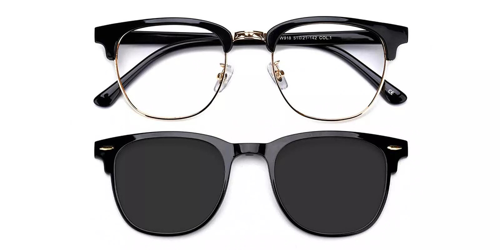 Ontario Black Clip On Sunglasses Front