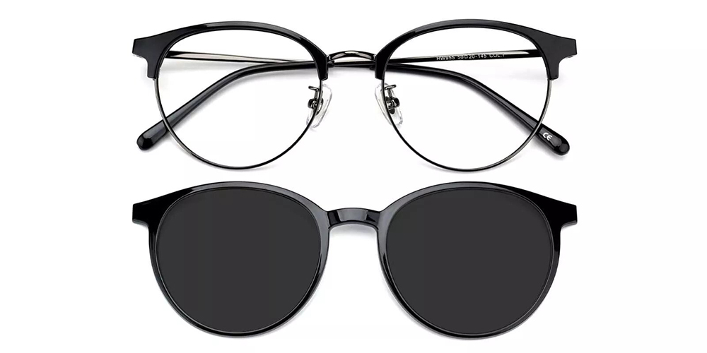 Vancouver Black Clip On Sunglasses Front