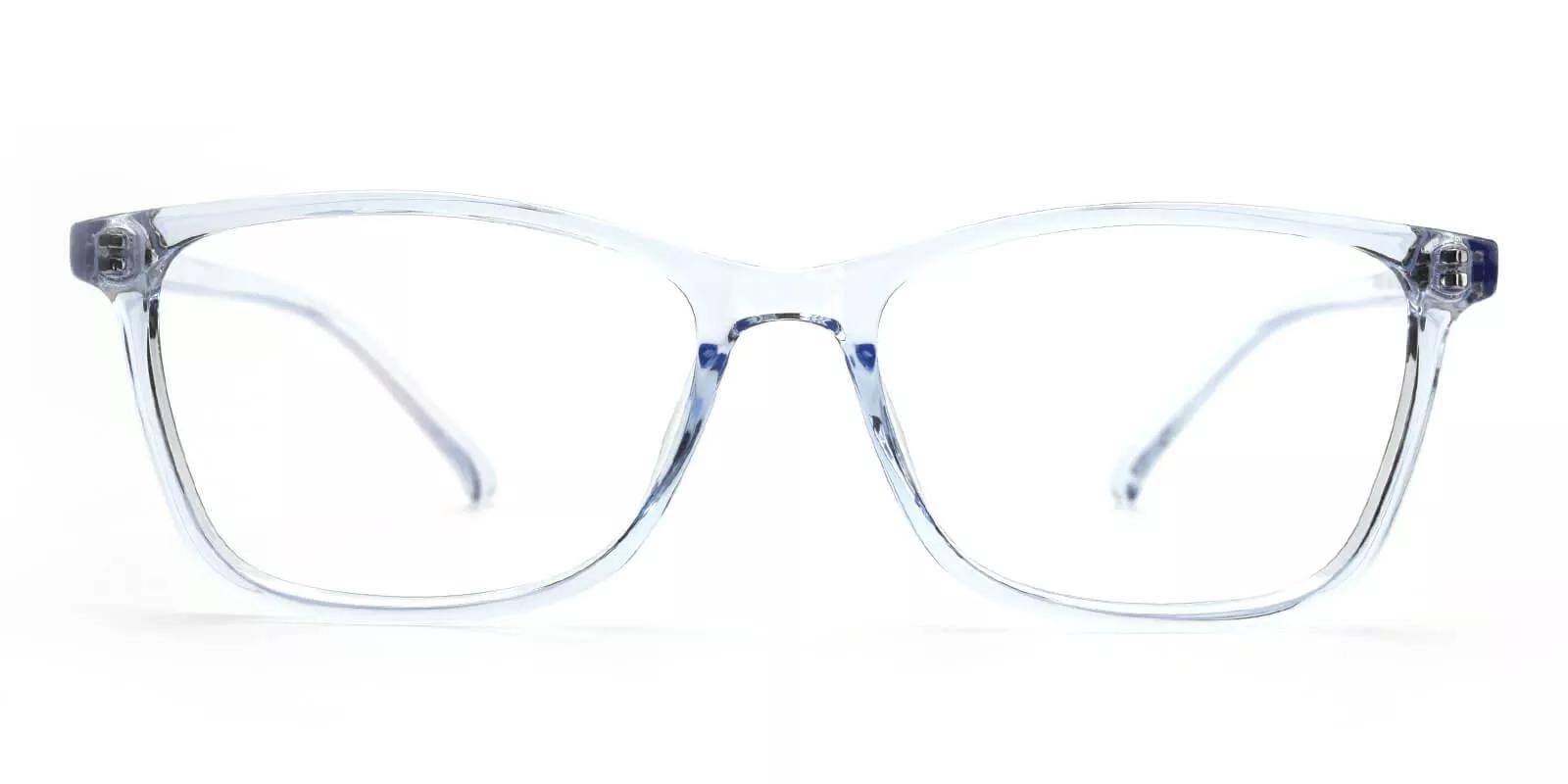 Davenport Blue & Clear Prescription Glasses Face