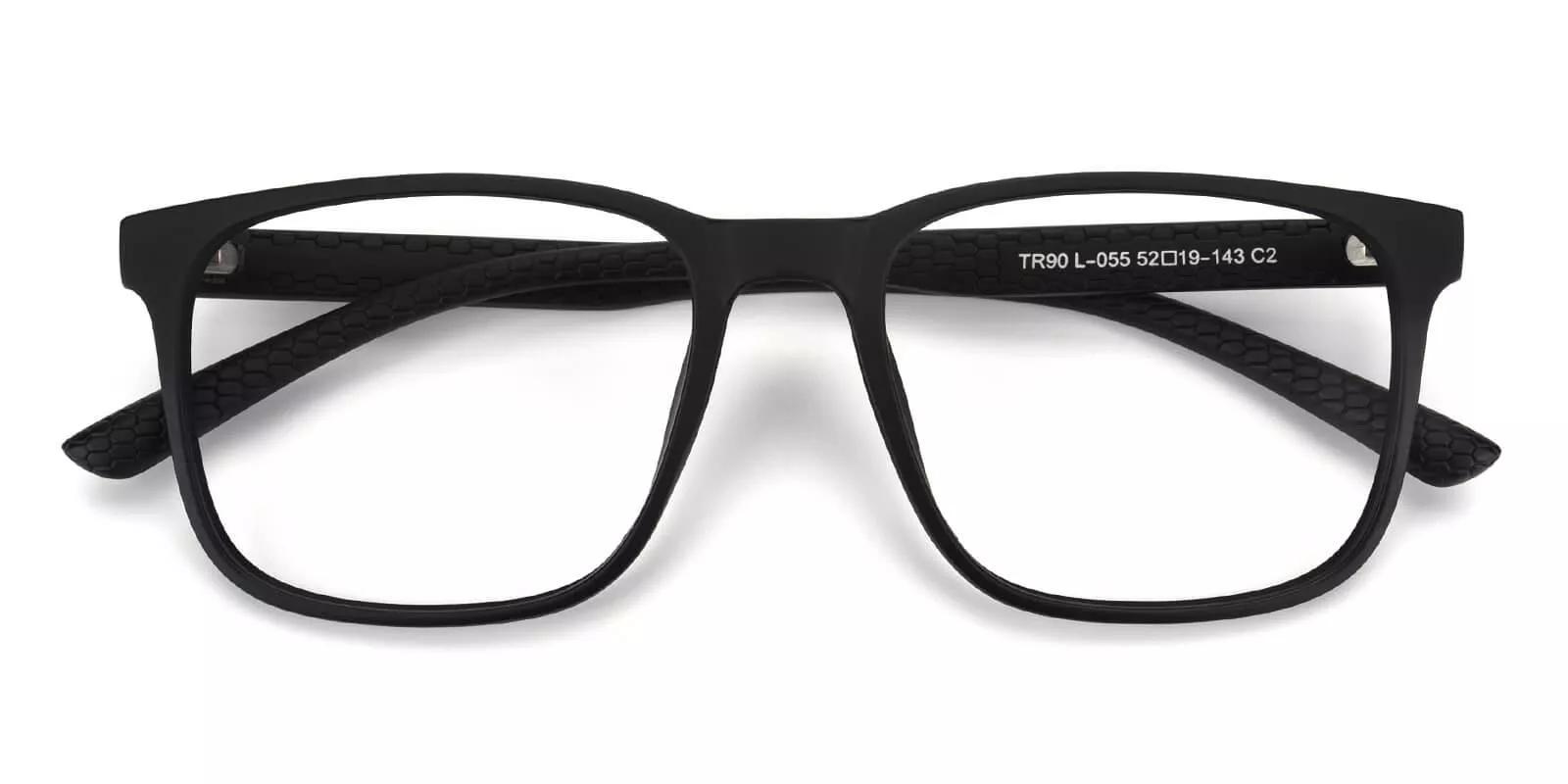 Renton Black Prescription Glasses Front