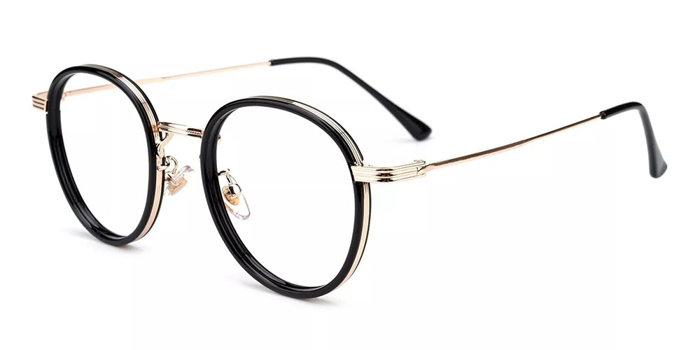 Macon Black Prescription Glasses Face