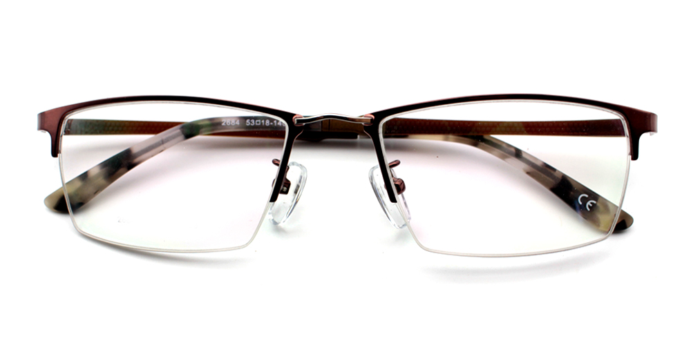 Walid Brown Prescription Glasses Front
